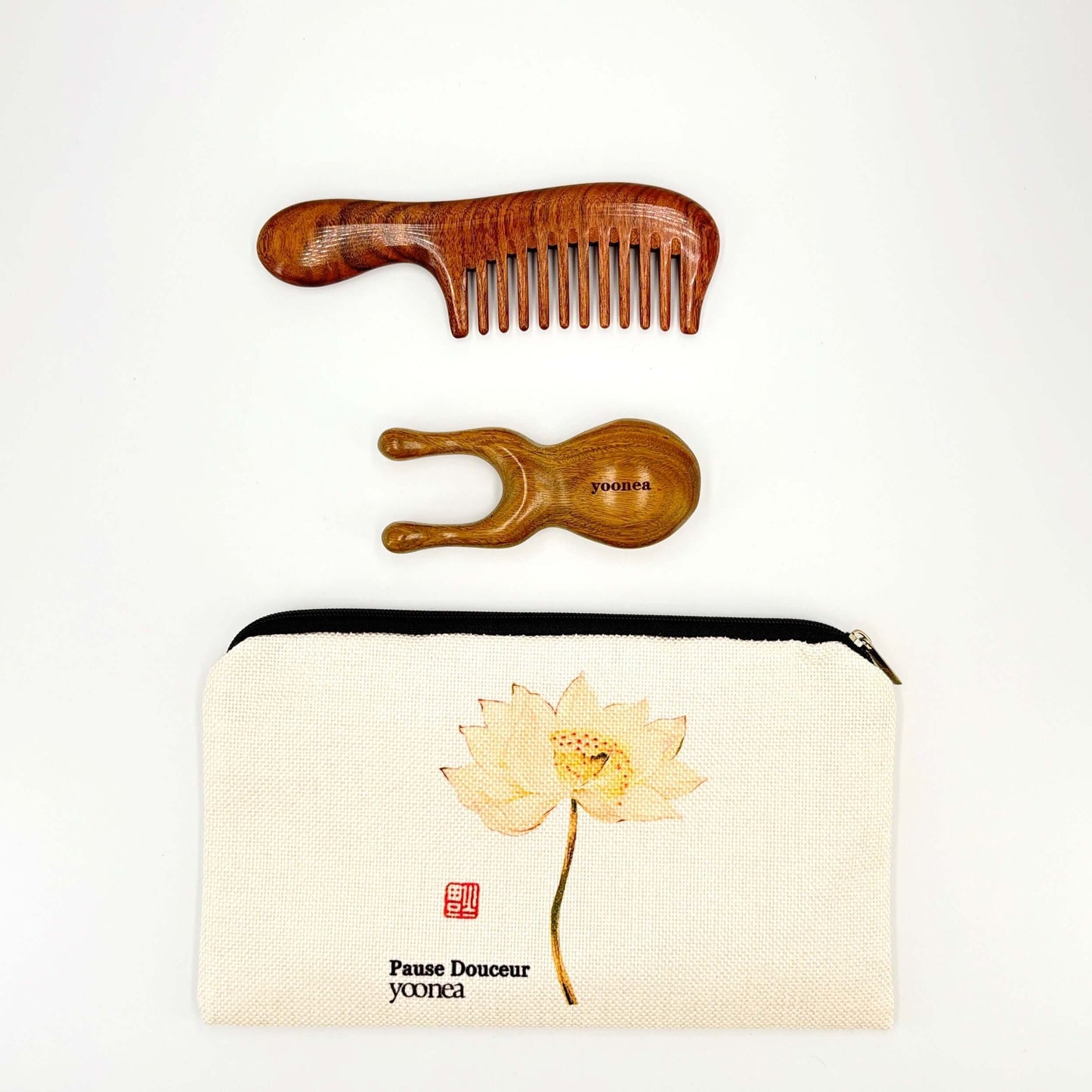 Coffret Pince acupression et petite de peigne bois