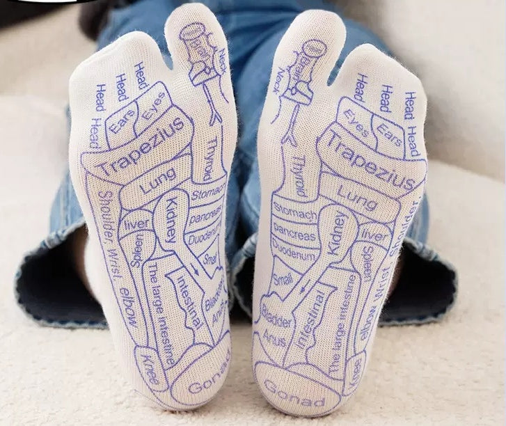 Foot méridien diagramme massage chaussettes soins de pieds