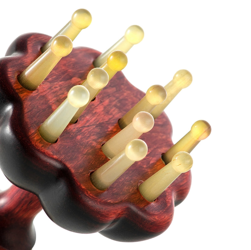 Rosewood Meridian Lotus Stimulating Comb - Silverline