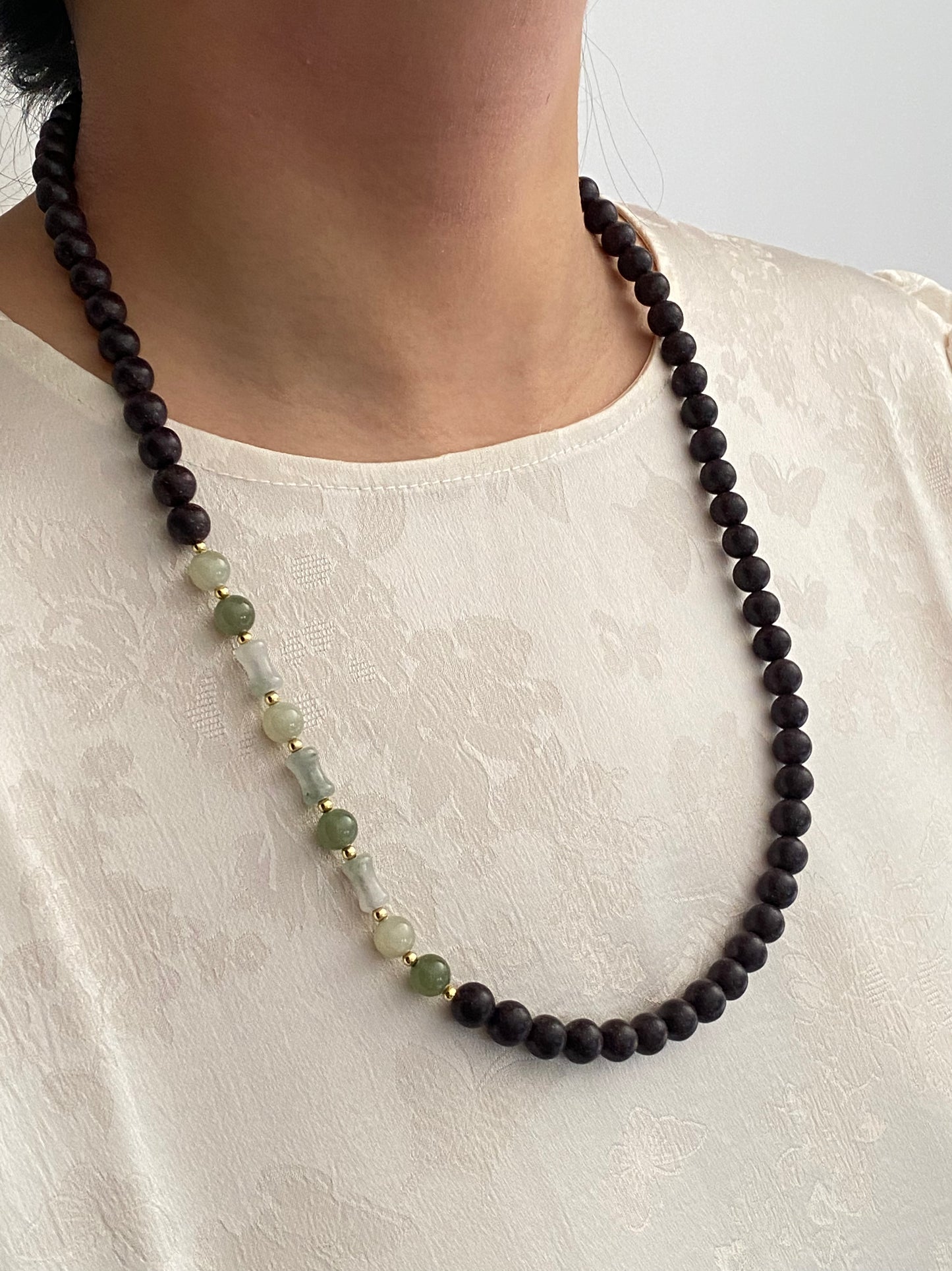Collier & bracelet 3 ou 4 tours aux Herbes Médicinales « Souffle Pourpre » 紫气东来